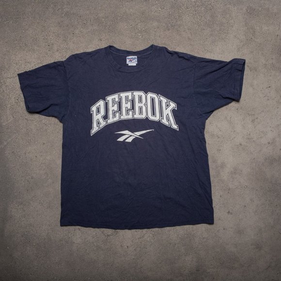 REEBOK VINTAGE T SHIRT MENS NAVY XL - Picture 1 of 4